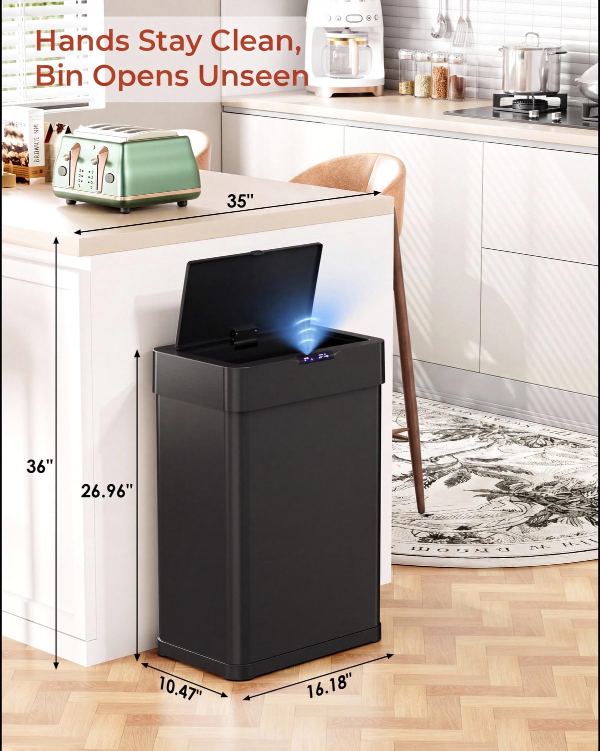 16 Gallon Motion Sensor Trash Can