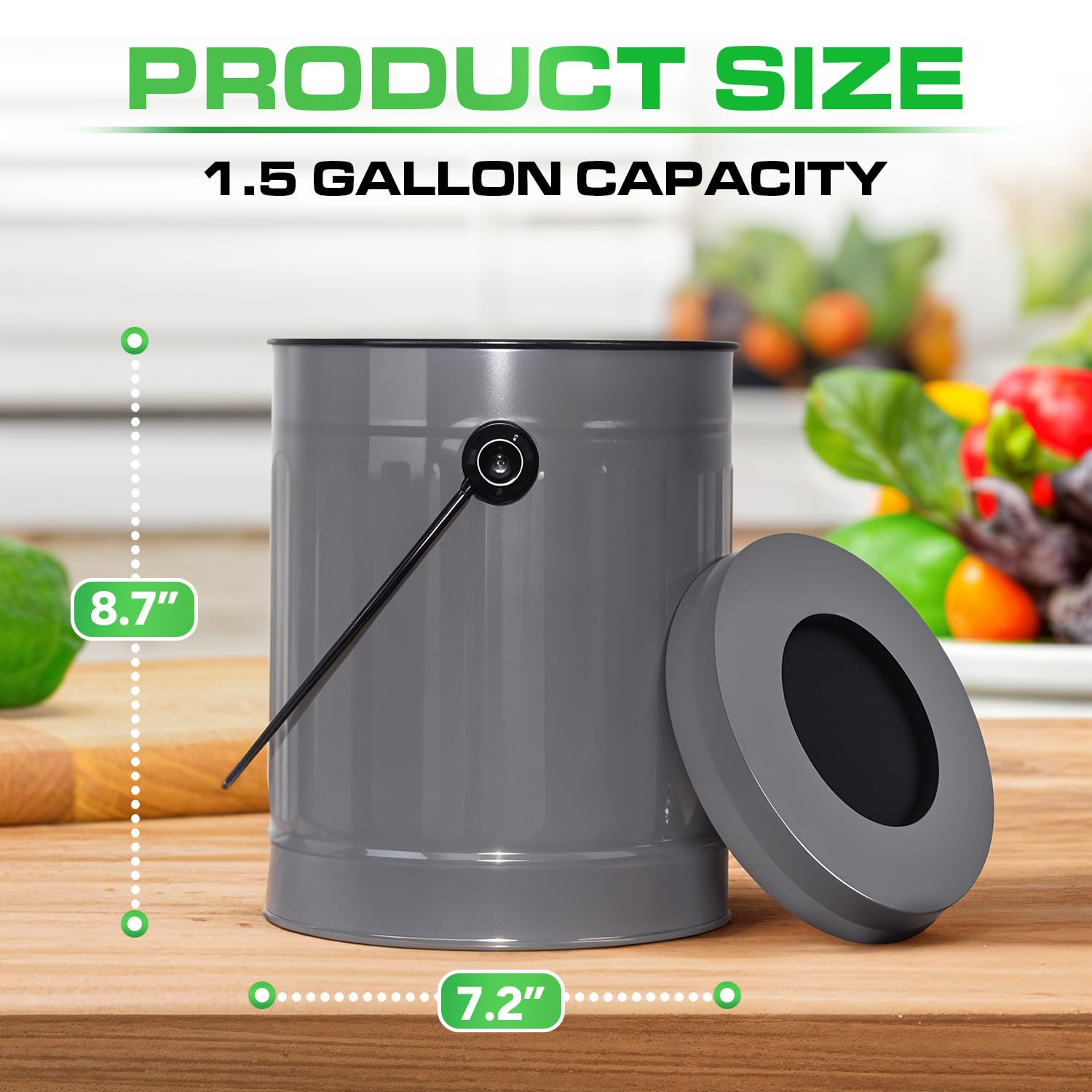 Countertop Compost Bin Kitchen with Lid