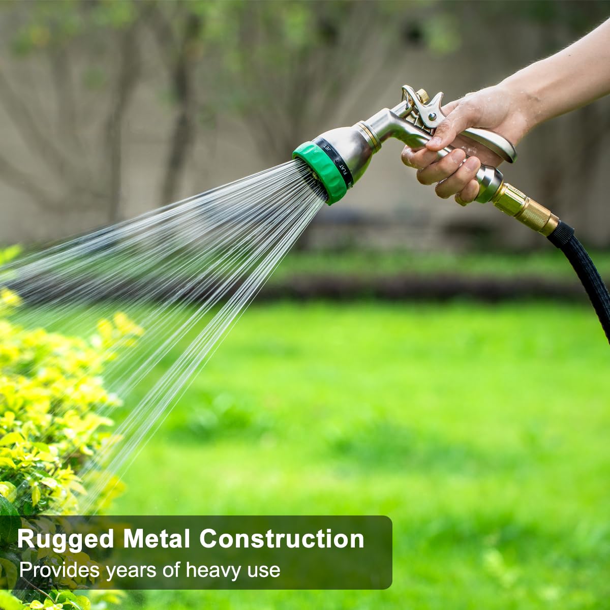Upgraded 100% Metal Garden Hose Nozzle Heavy Duty