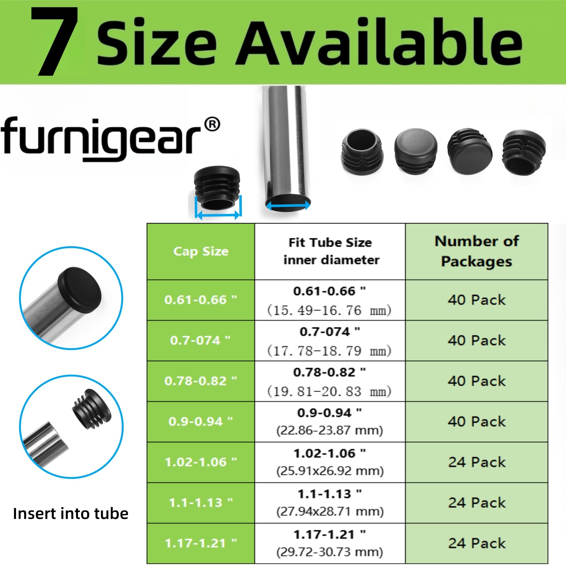 Plastic Plugs Tubing End Caps (24 Count)