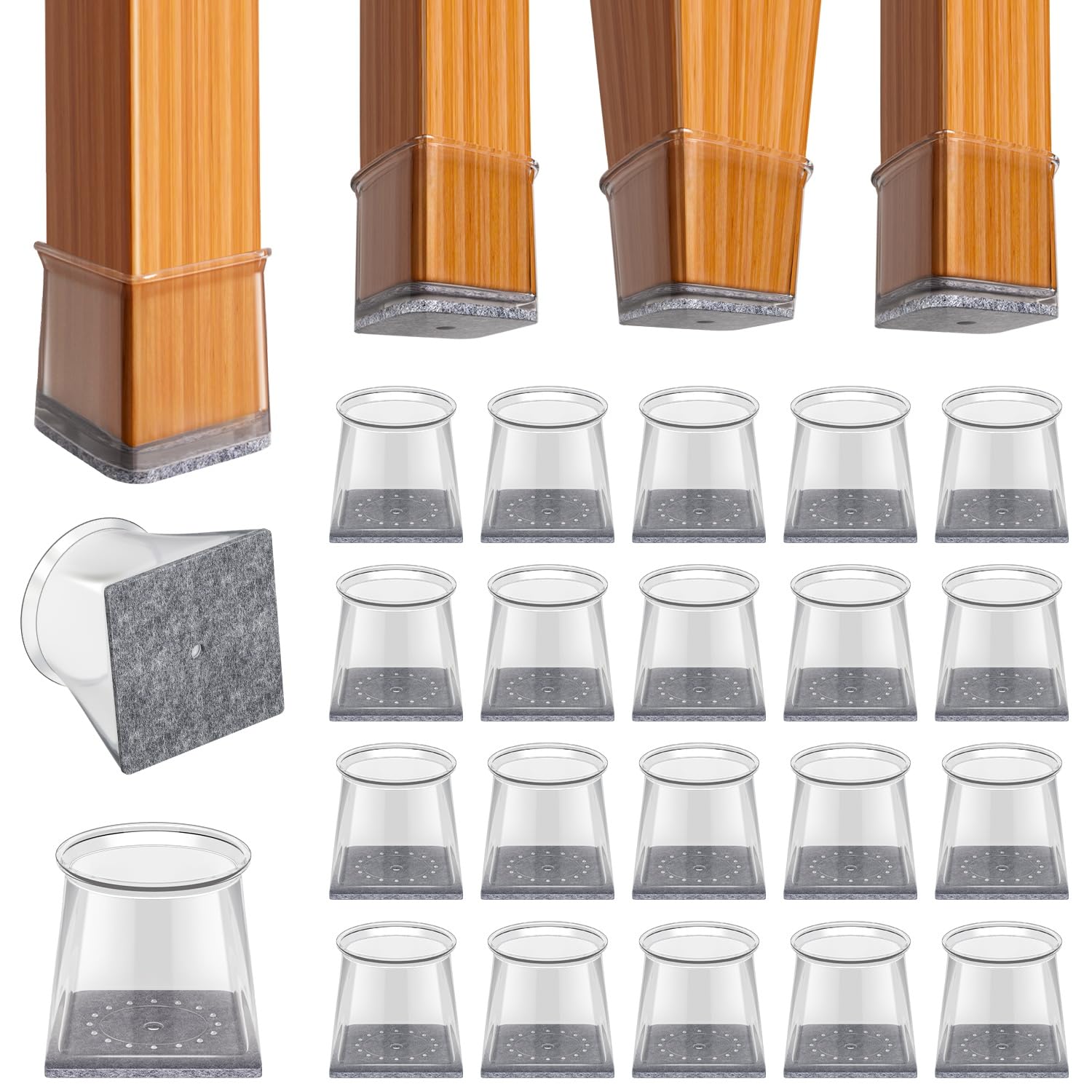 Chair Leg Floor Protectors for Hardwood Floors Anti (20 Count)