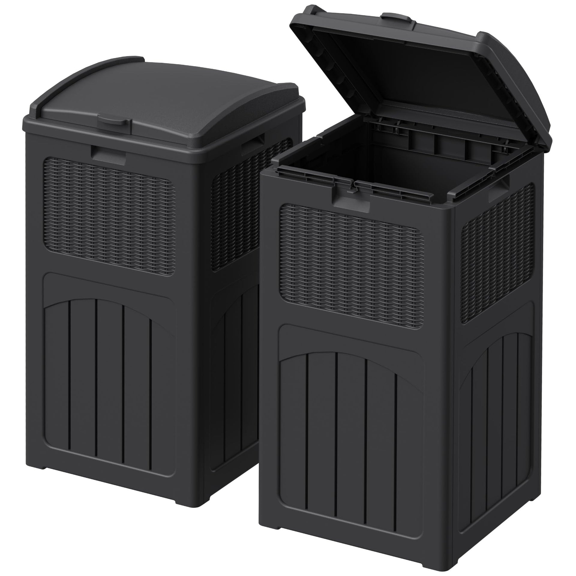 33 Gallon Outdoor Trash Can with Dual Lid (2 Count)