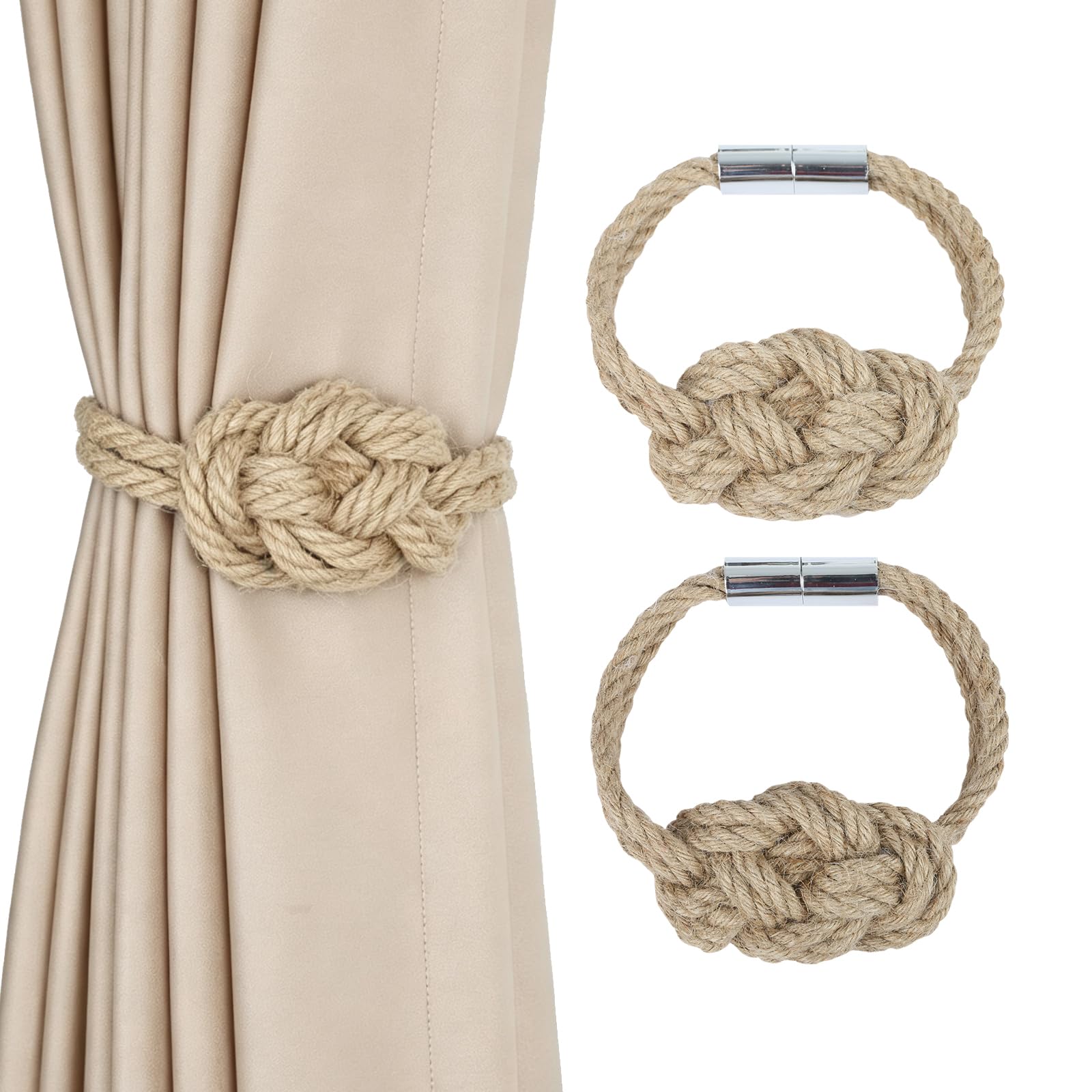 Jute Magnetic Curtain Tiebacks