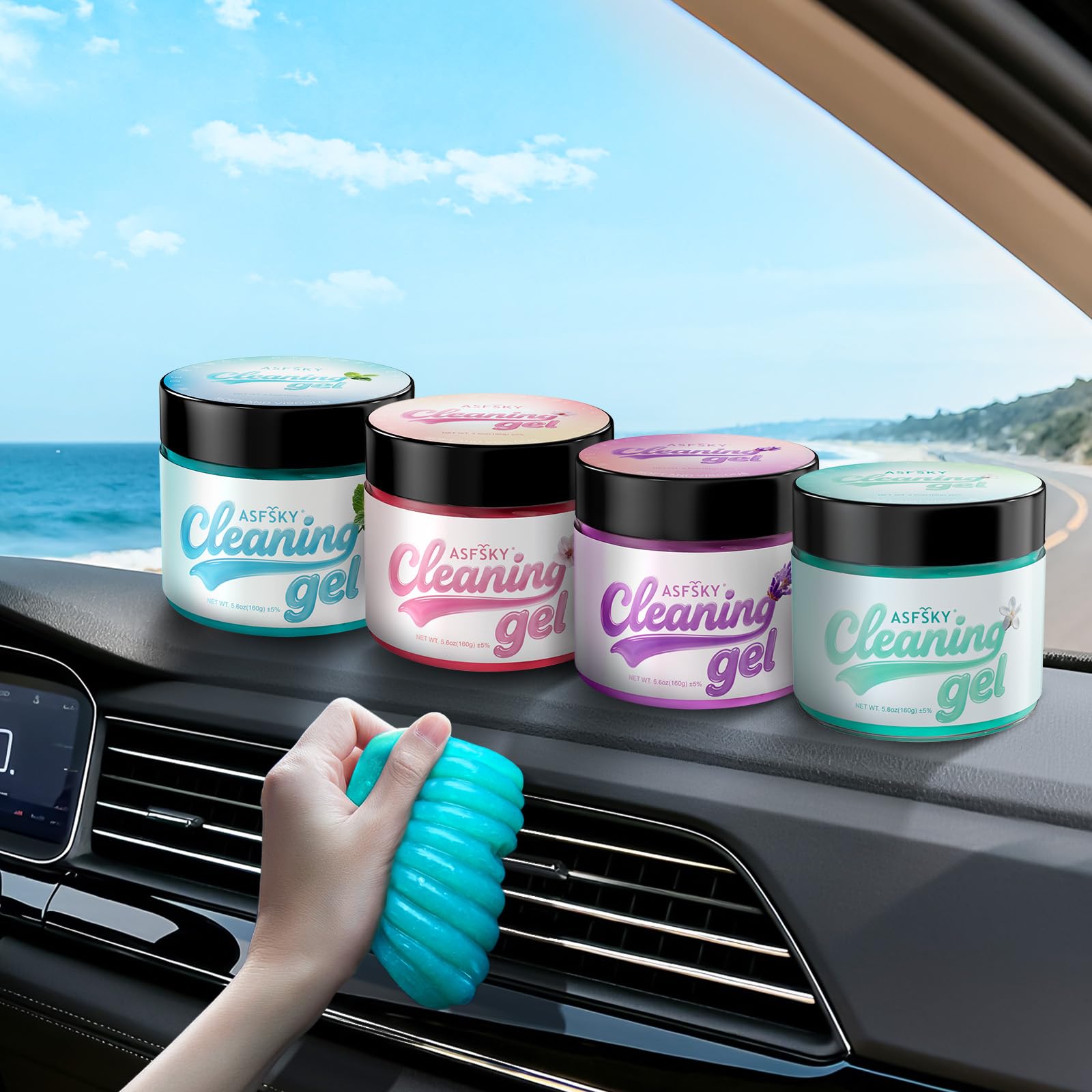 Car Cleaning Gel Universal Cleaning Putty Aromatherapy Scent 4 Pack (22.4 Fl Oz)