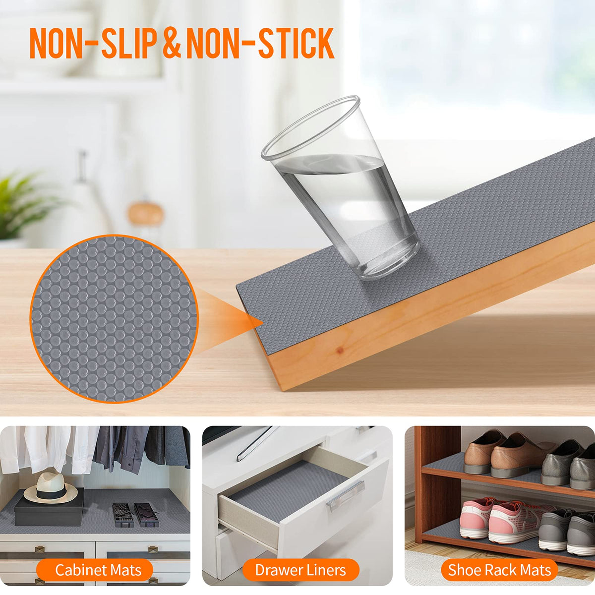 Shelf Liners for Kitchen Cabinets Non (47.2986805555555 Sq Ft)