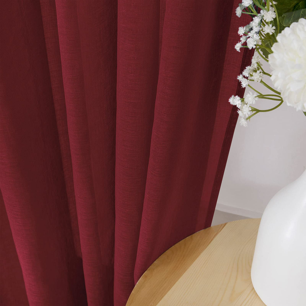 Sheer Tier Curtain Linen Textured Half Kitchen Curtains Sheer Light Filtering Rod Pocket Voile Small Curtains for Bathroom