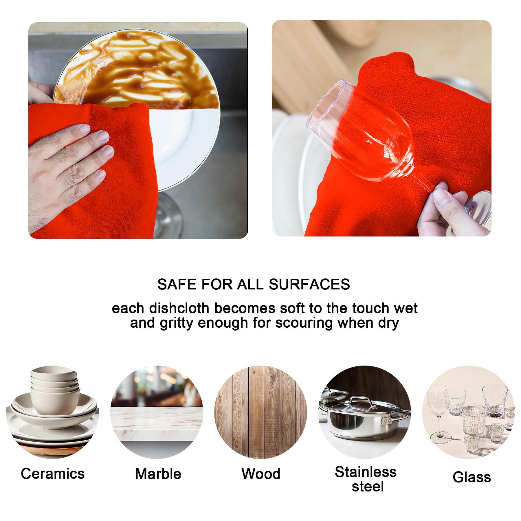 Microfiber Kitchen Dish Towels for Washing Dishes 8 Pack (8 Count)