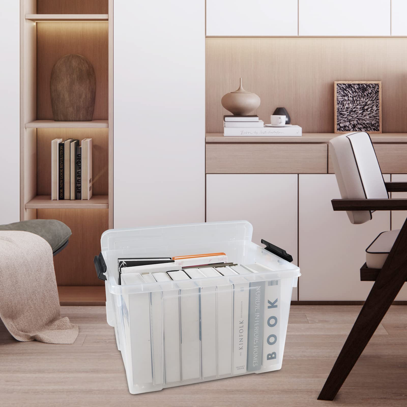 Clear Latch Storage Bins With Lids and Wheels (4 Count)