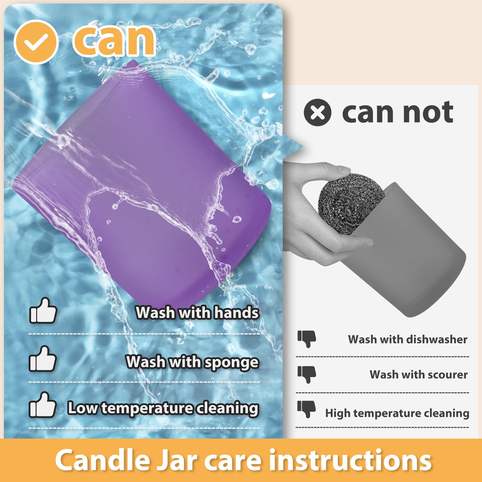 14 OZ Thick Candle Jars for Making Candles 12 Pcs (12 Count)