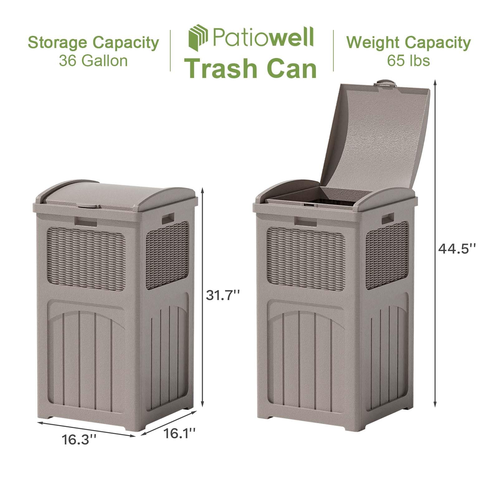 36 Gallon Outdoor Trash Can