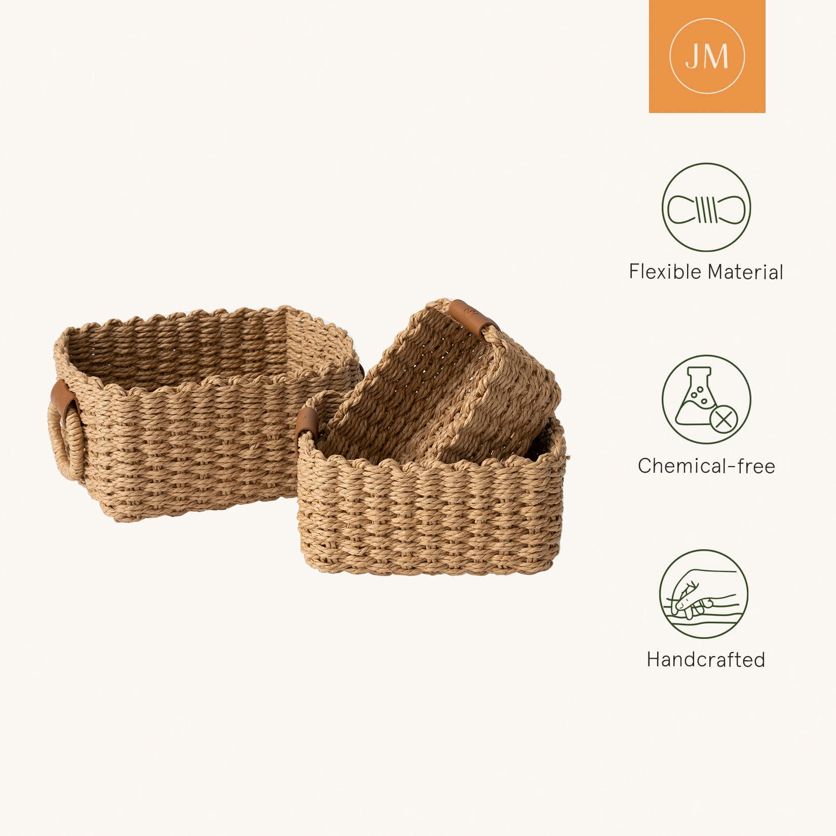 Small Wicker Baskets for Organizing (3 Count)