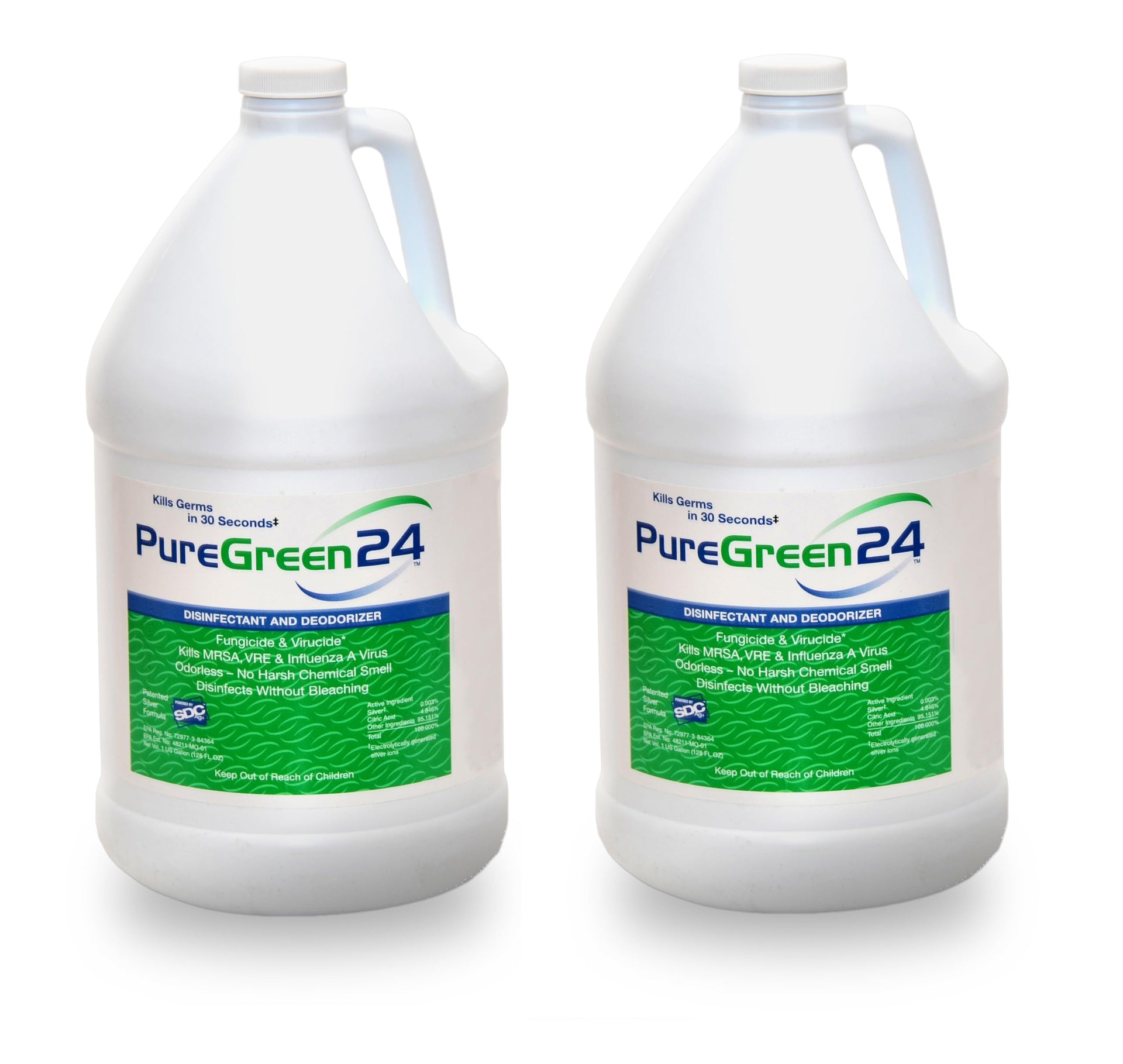 PureGreen24 Safe & Effective Disinfectant. Kills Deadly Germs including RSV COVID (256 Fl Oz)