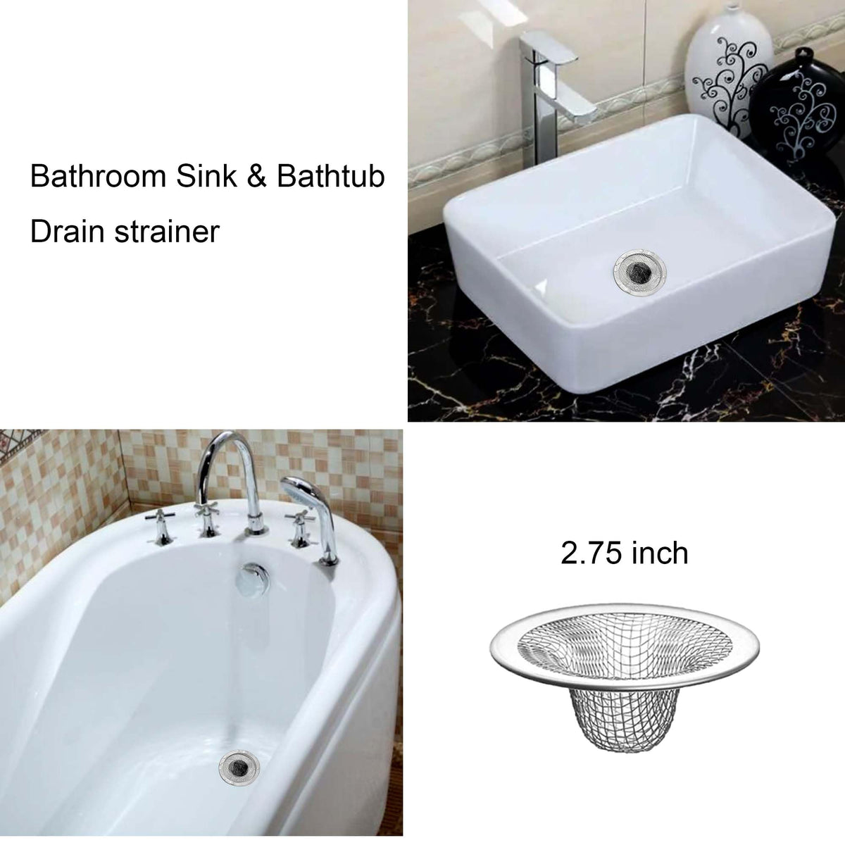 10PCS Mesh Sink Drain Strainer Bathroom (10 Count)