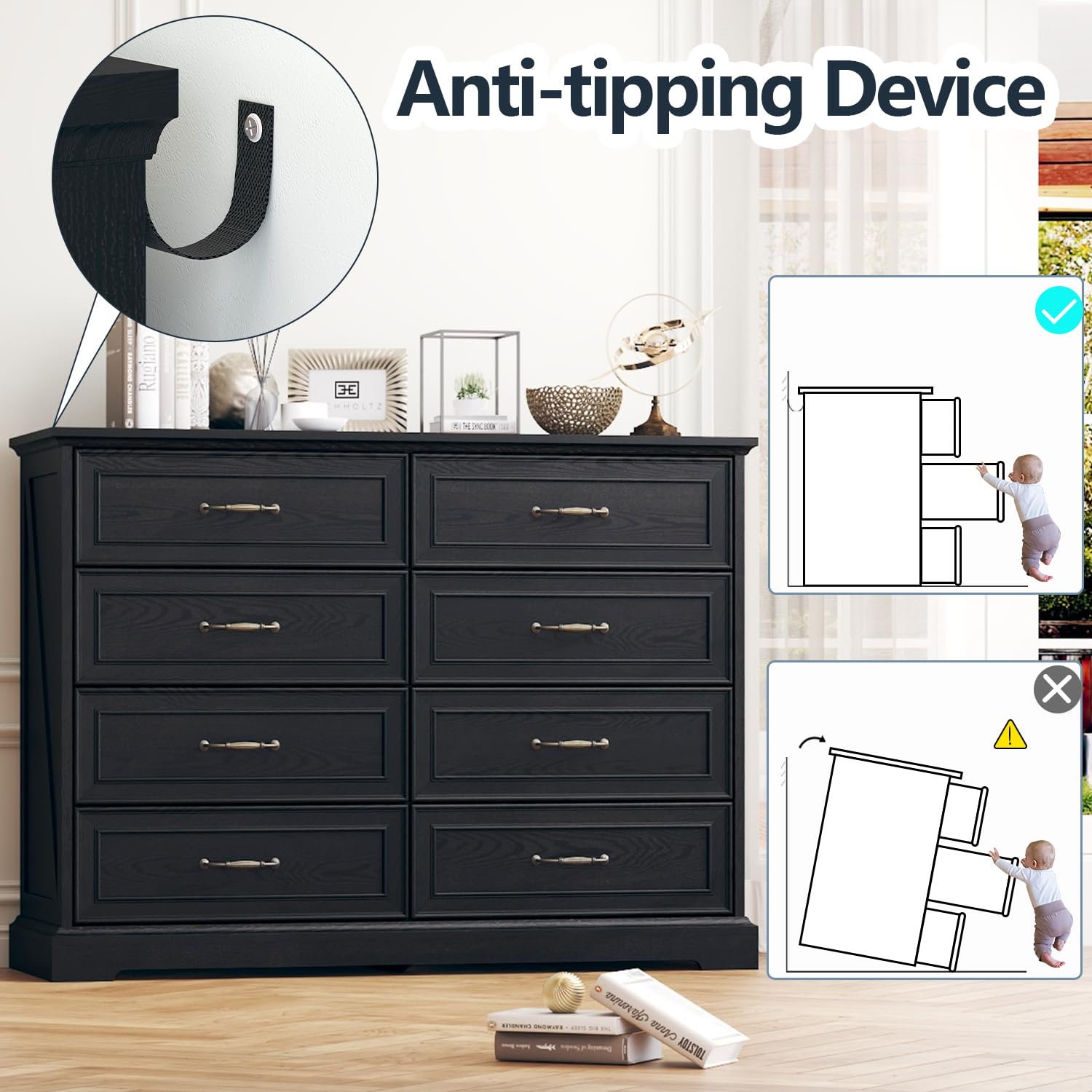 8 Drawer Dresser for Bedroom
