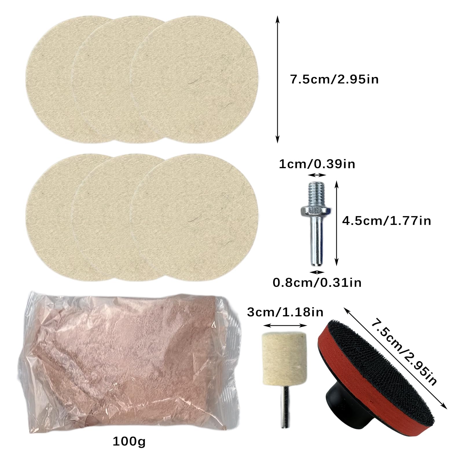 9Pcs Set Glass Polishing Kit