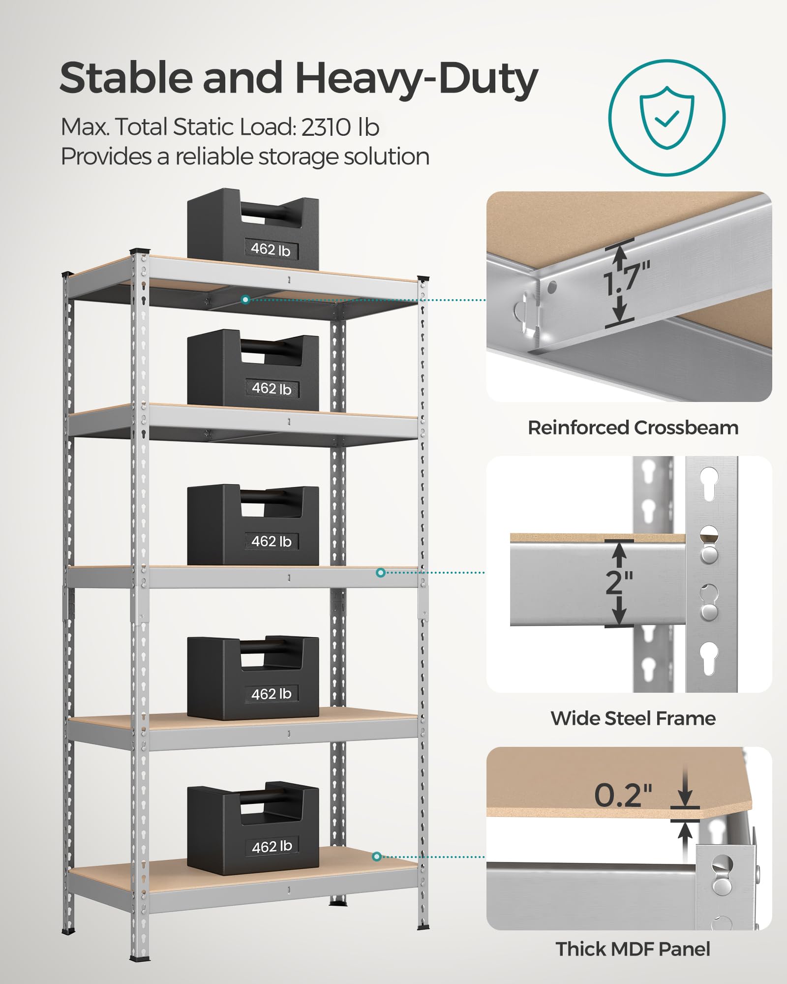 5 Tier Storage Shelves (2 Count)