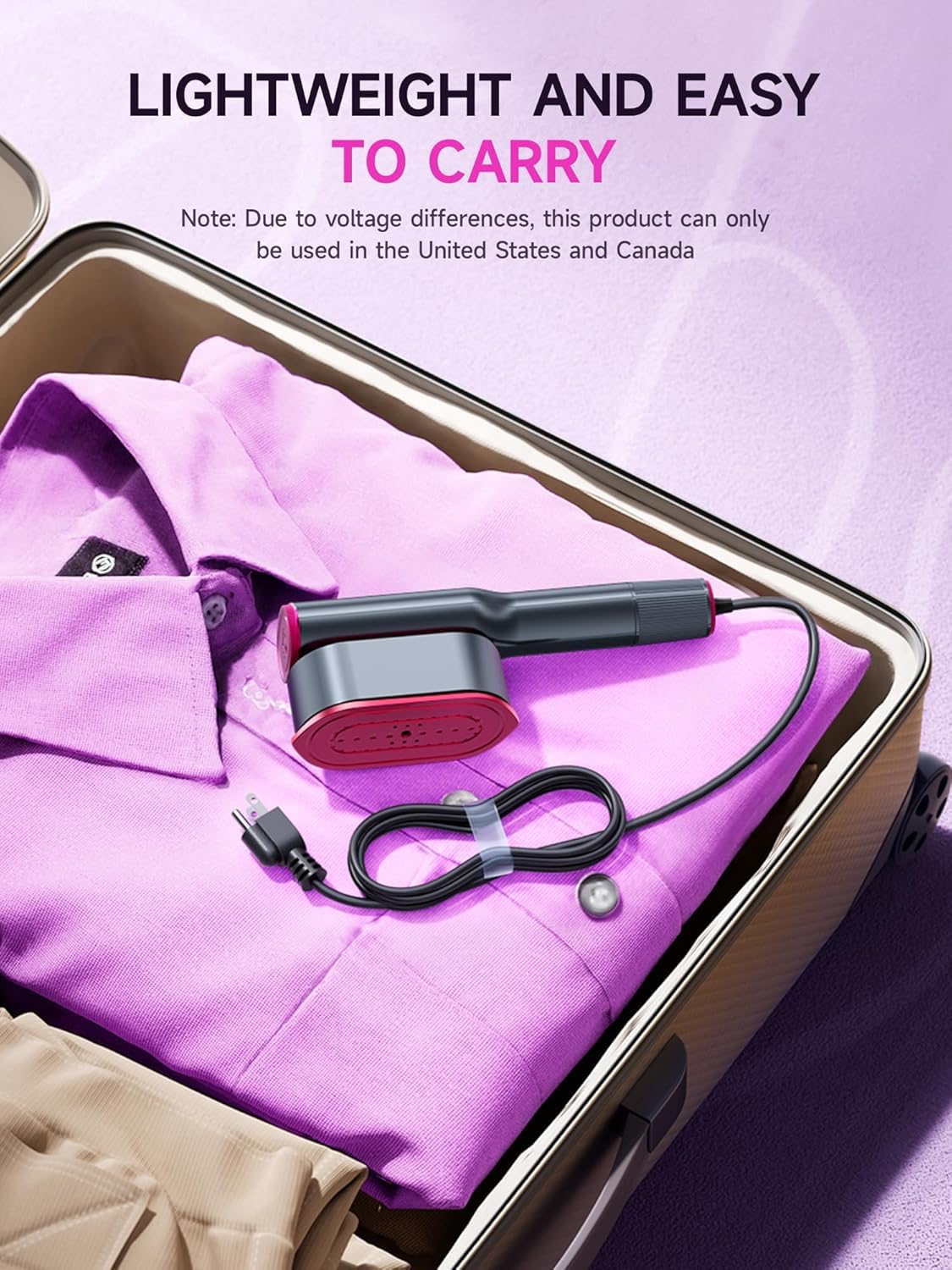 2 in 1 Handheld Garment Steamer and Iron for Clothes Travel Size
