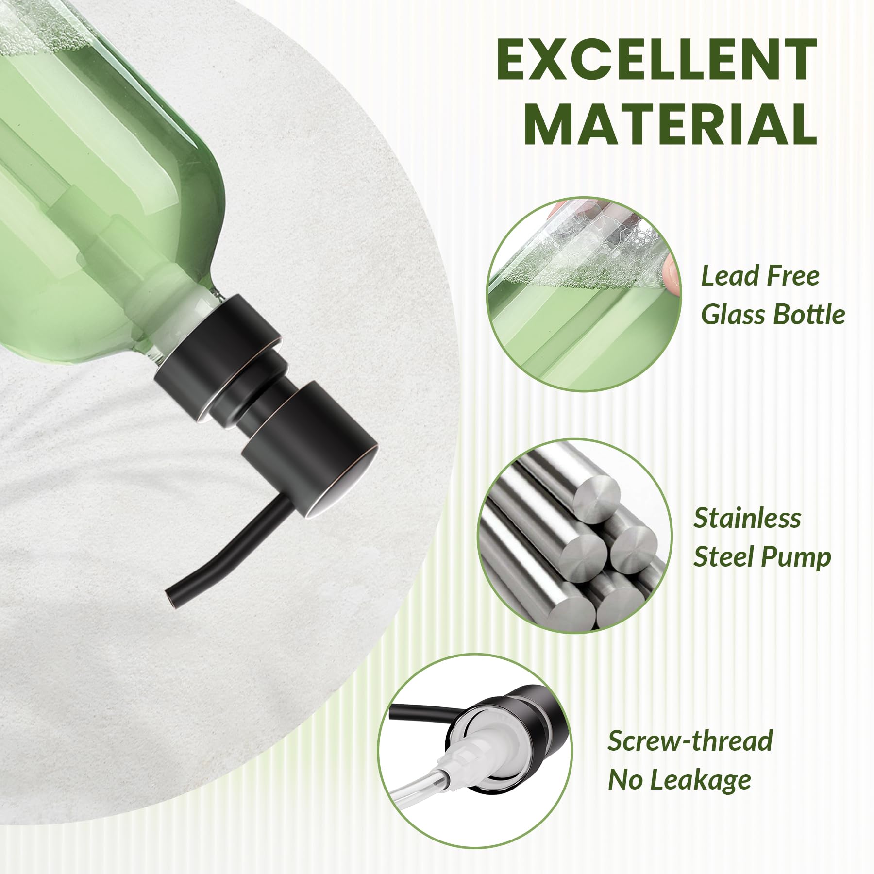 Glass Soap Dispenser (2 Count)