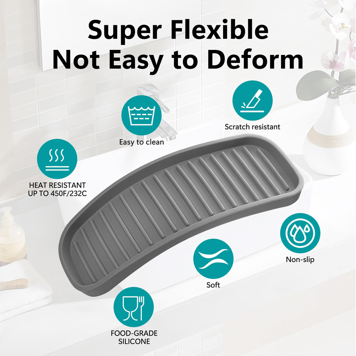 Silicone Sponge Holder for Kitchen Sink (2 Count)