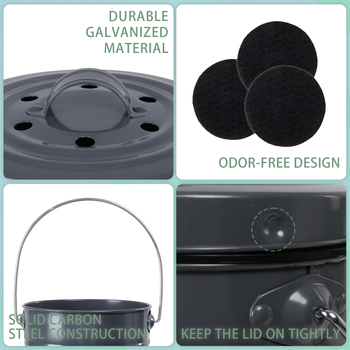 Compost Bin Kitchen Countertop Composter with lid