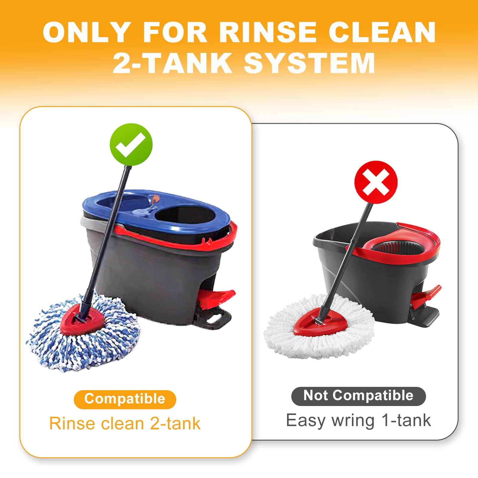 Mop Heads Replacements for OCedar RinseClean 2 Tank Spin Mop System
