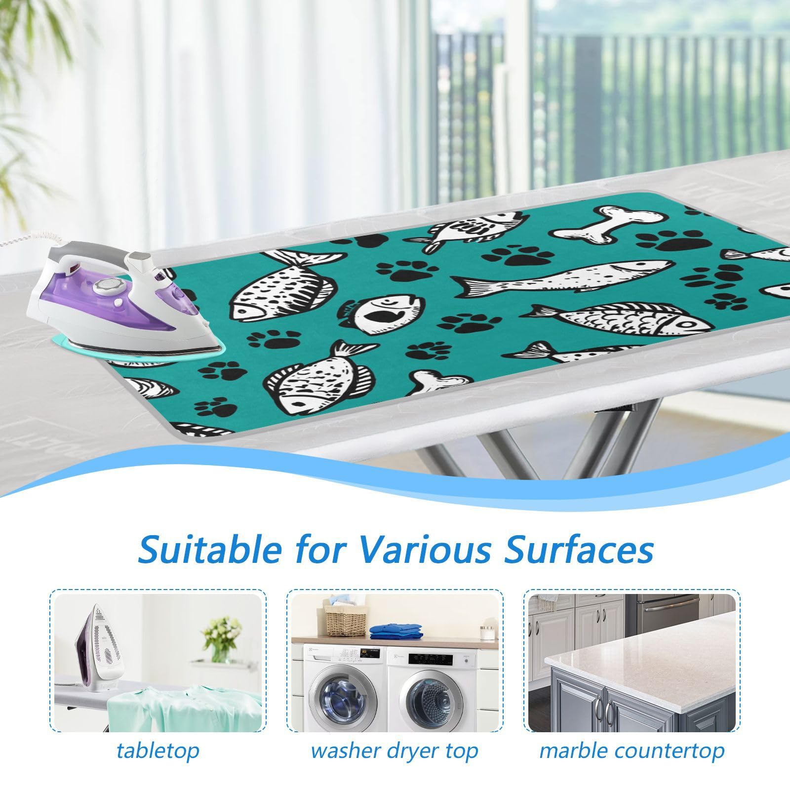 Ironing Mat Portable Ironing Pad Ironing Blanket for Table Top Heat Resistance Double