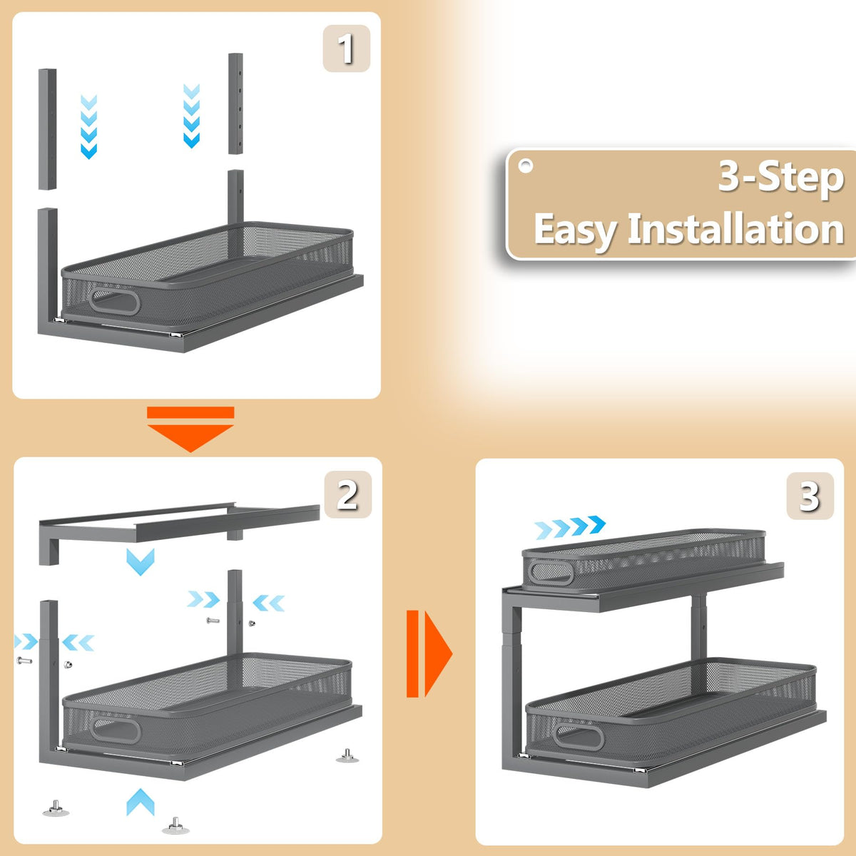 2 Pack 21.3 IN Depth Under Sink Organizer With Next (2 Count)