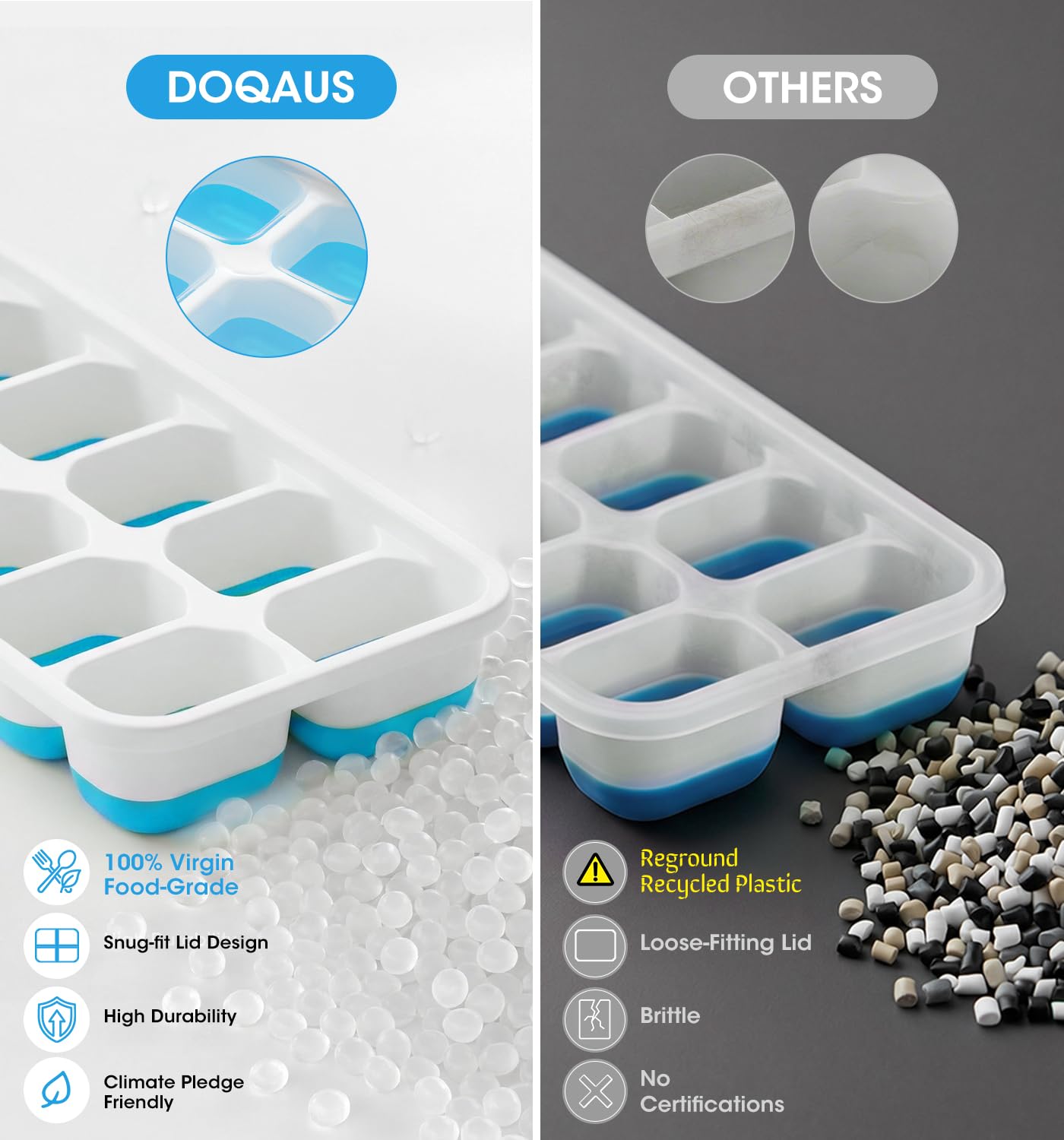 Ice Cube Tray with Lid and Bin (56 Count)