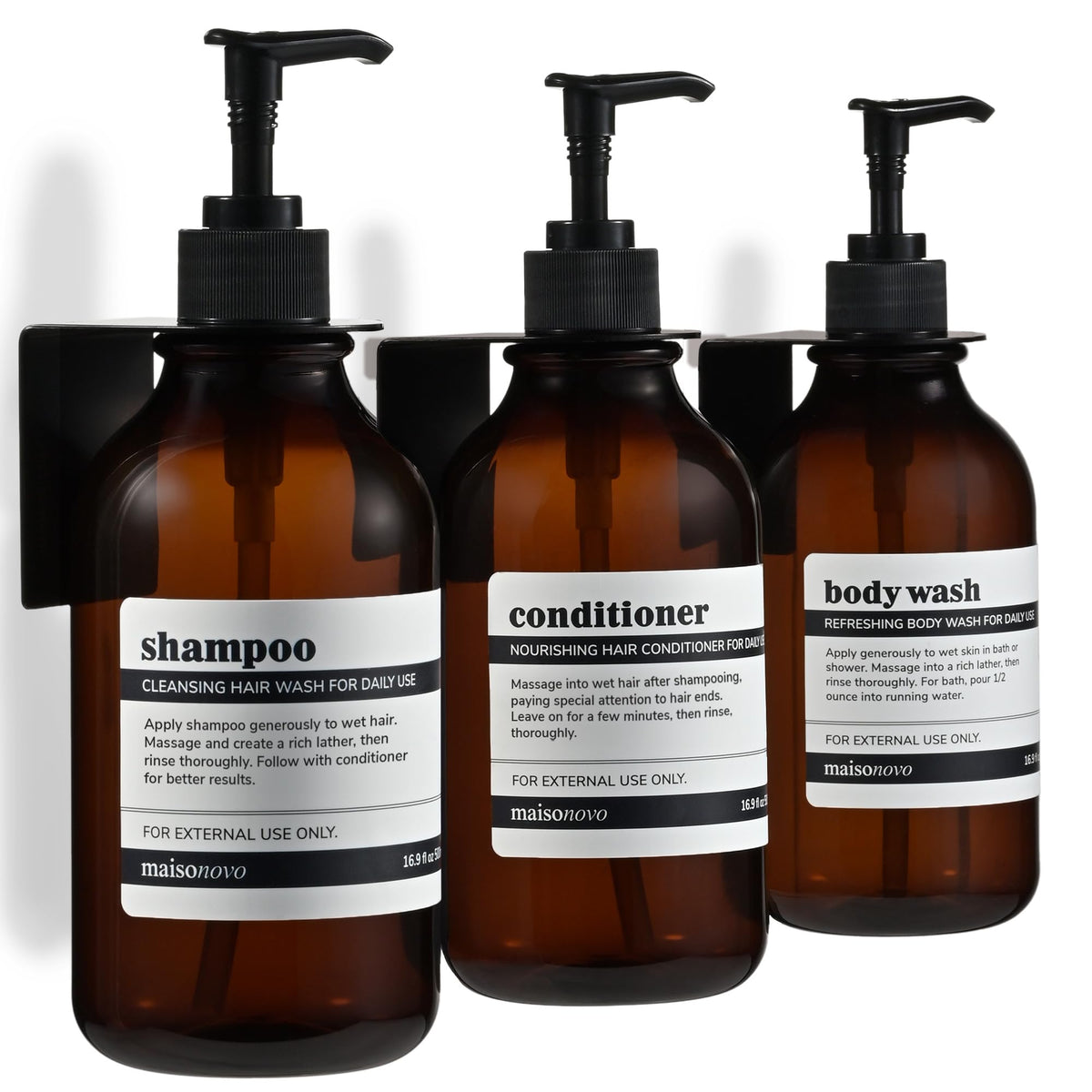 Shampoo and Conditioner Dispenser (3 Count)