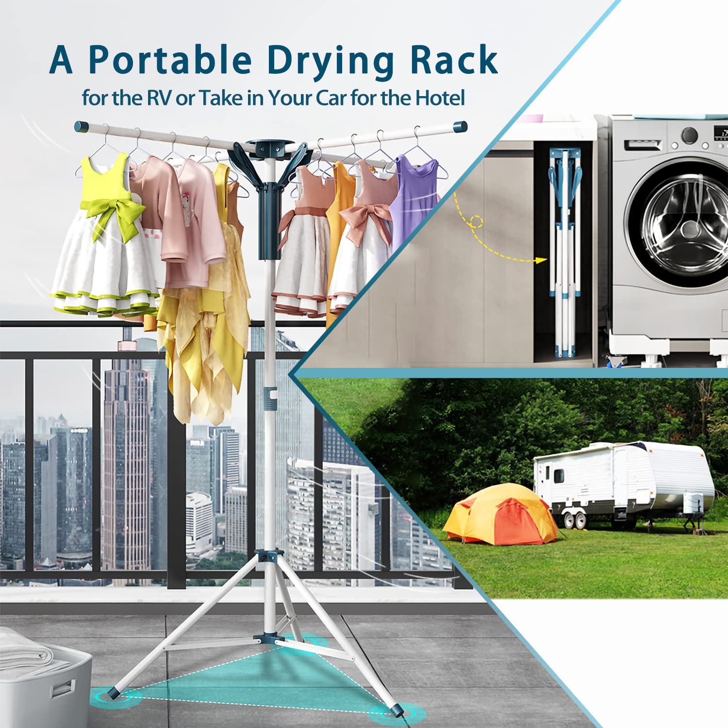 Tripod Clothes Drying Rack Folding Indoor