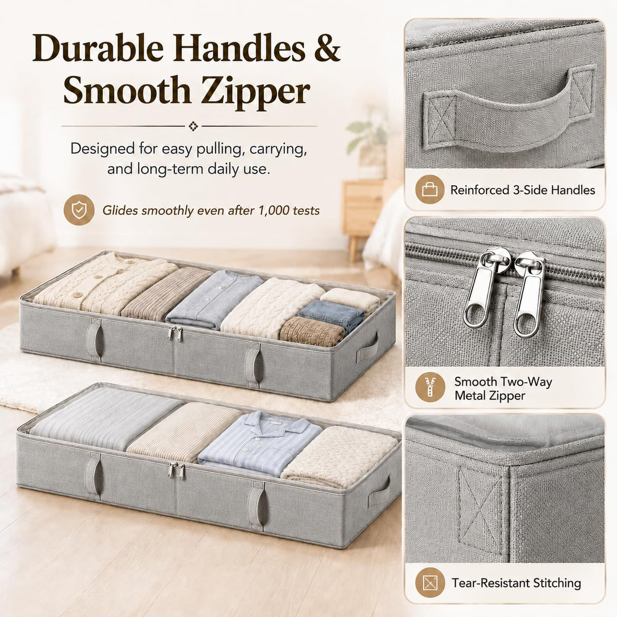 Side Supported Under Bed Storage Containers (2 Count)