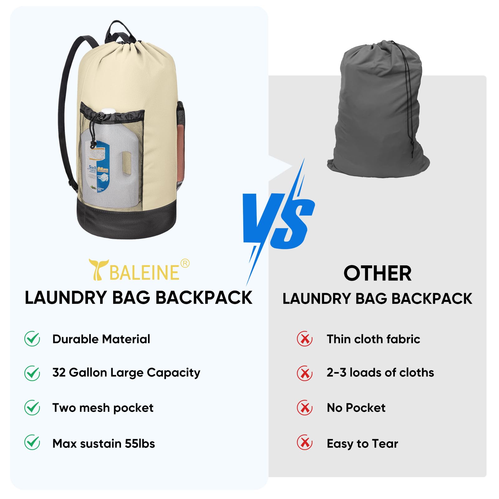 150L Laundry Bag Backpack