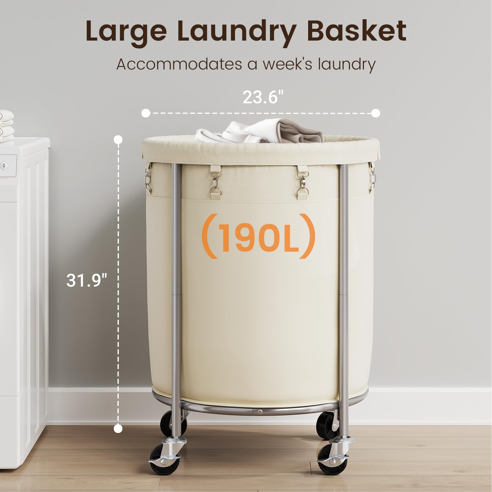 Laundry Basket with Wheels