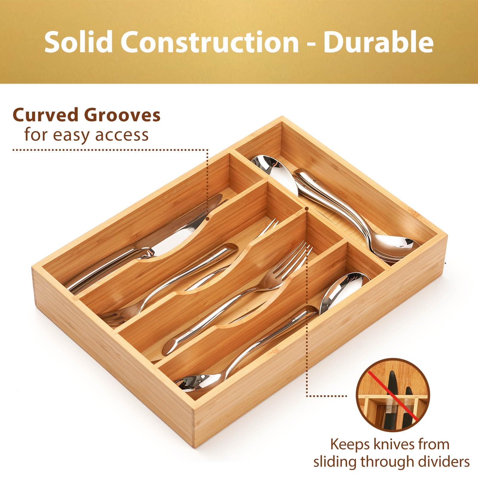 Bamboo Kitchen Drawer Organizer
