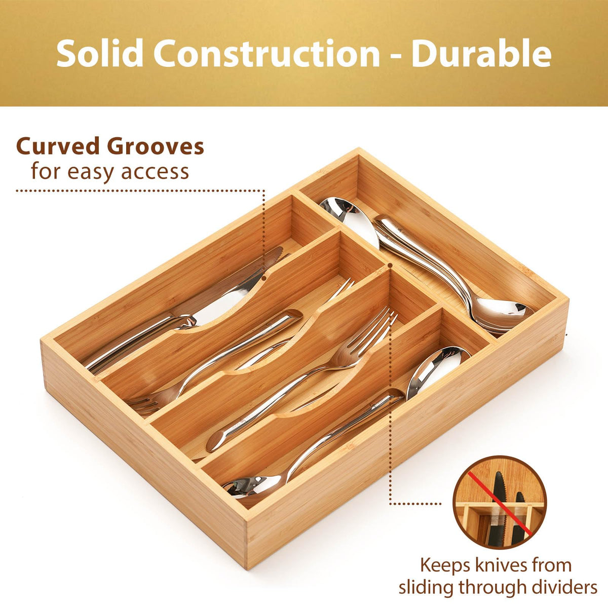 Bamboo Kitchen Drawer Organizer