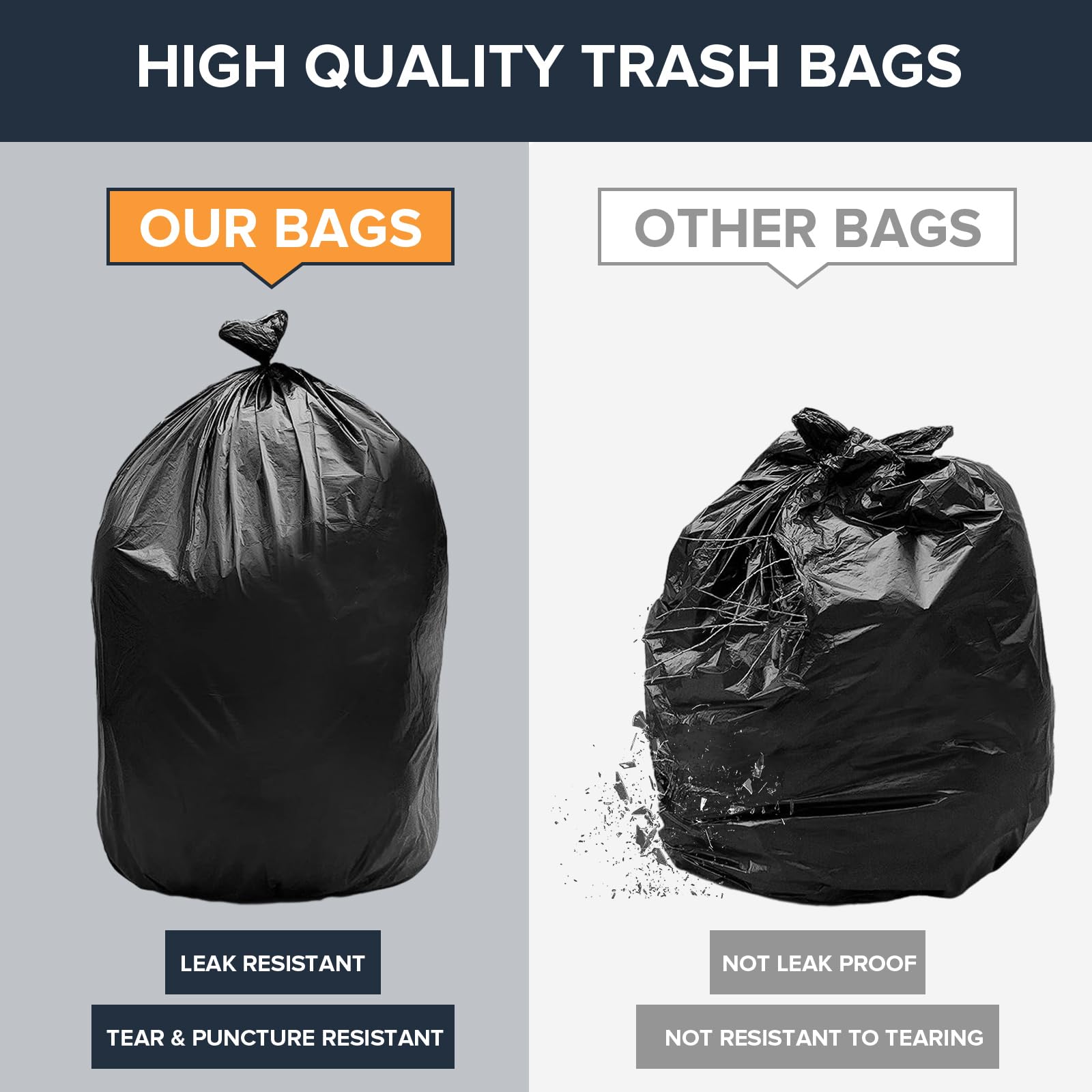 ToughBag 55 60 Gallon Heavy Duty Trash Bags (100 Count)