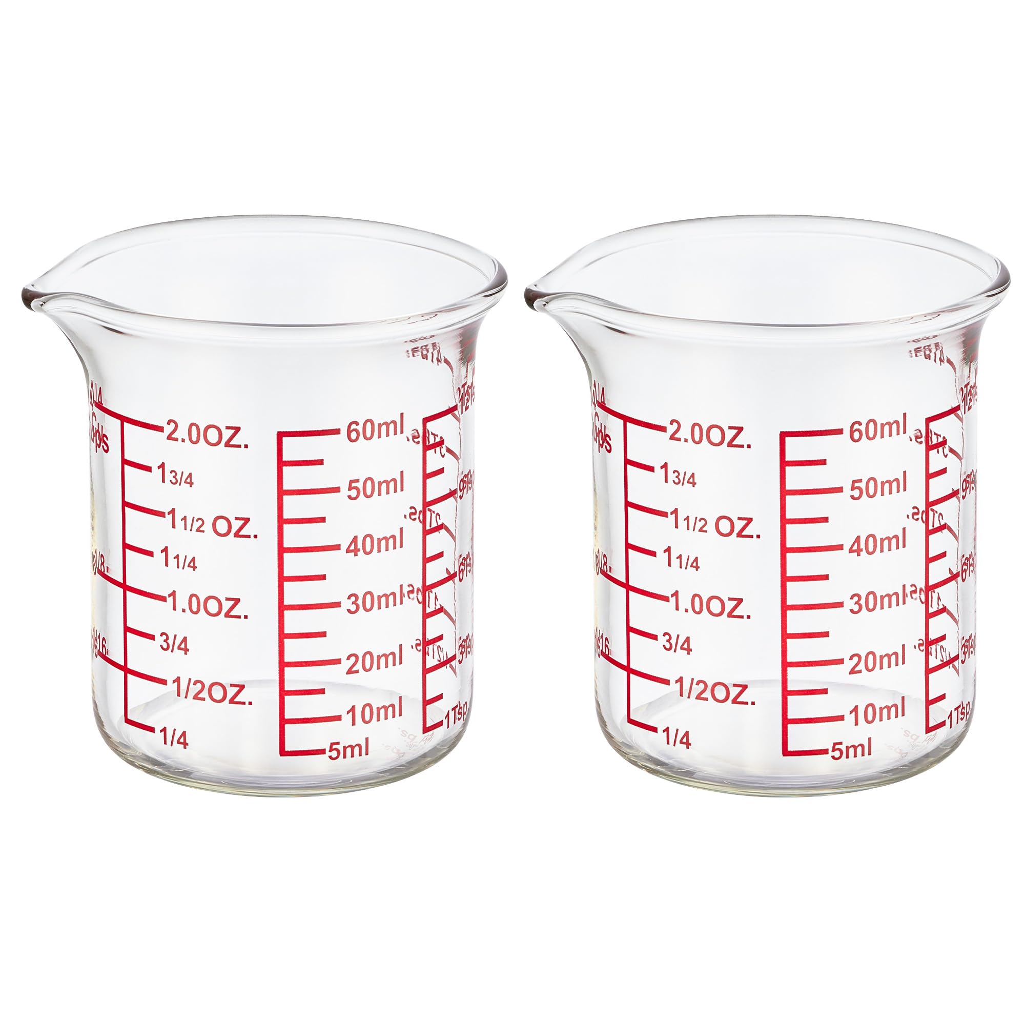 2 oz Glass Measuring Cups with V (2 Count)