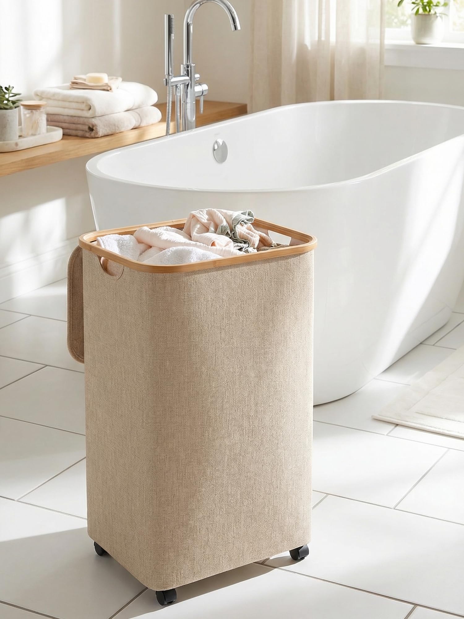 Laundry Basket with Wheels