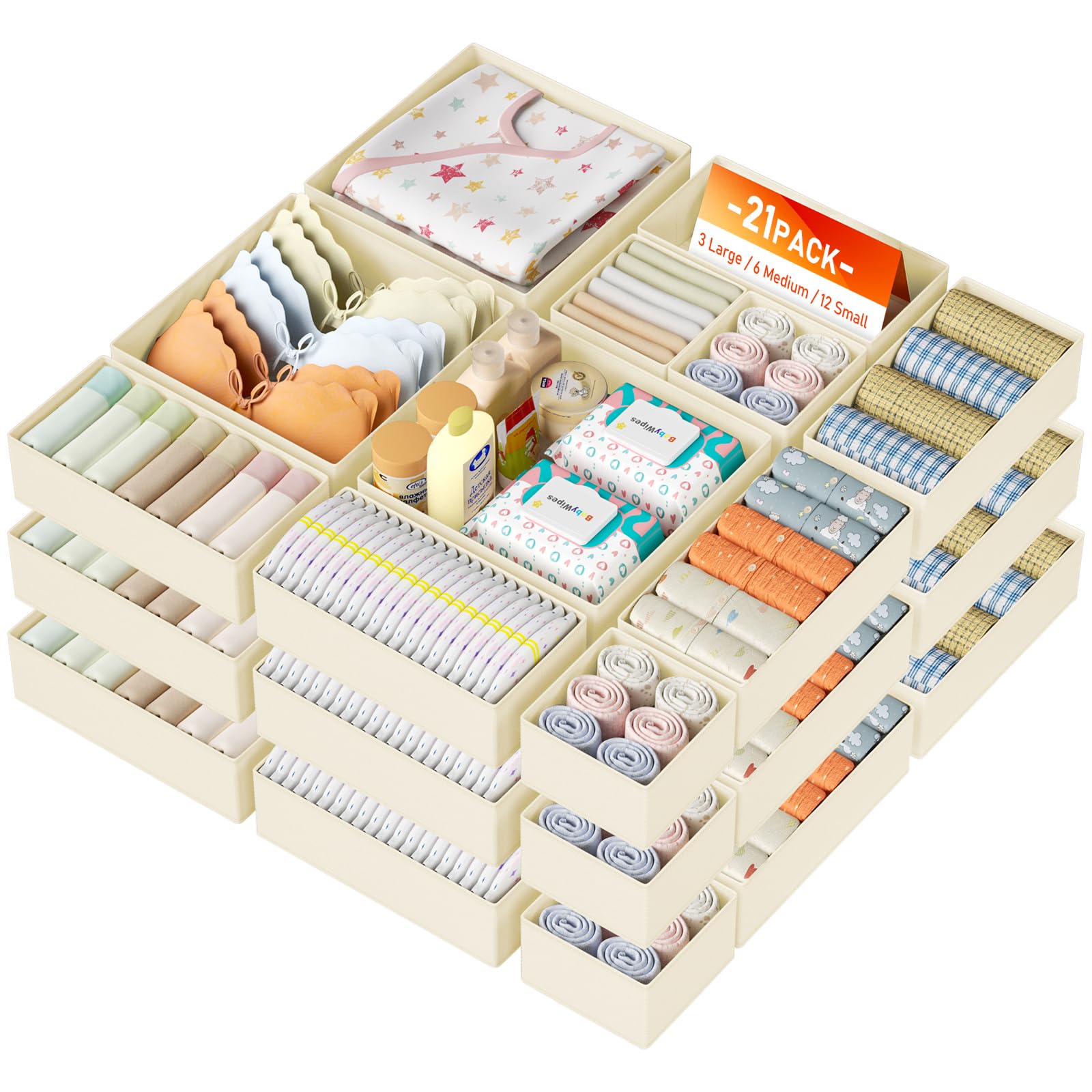 Drawer Organizer Clothes (21 Count)