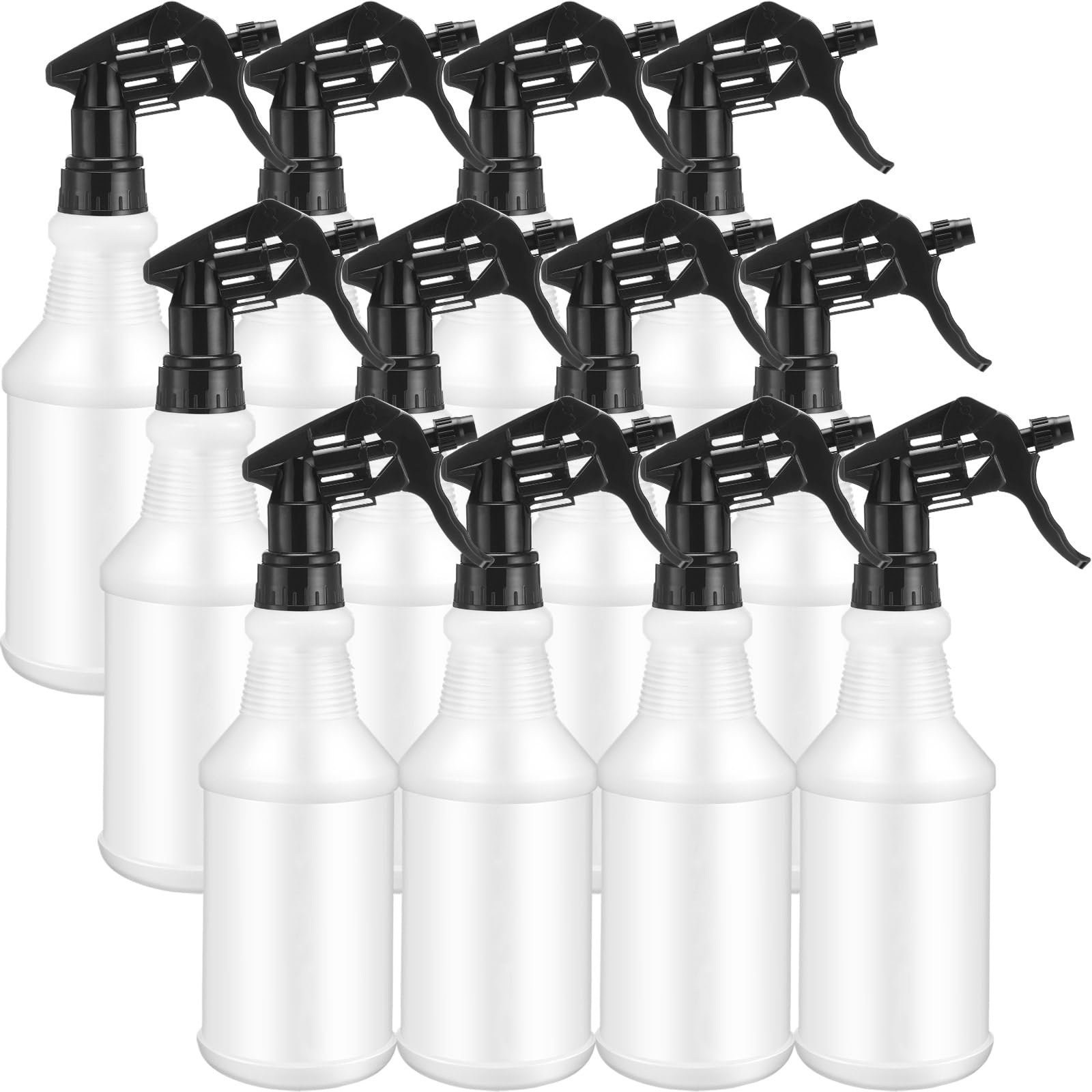 12 Pcs 16 Oz Plastic Spray Bottles (12 Count)