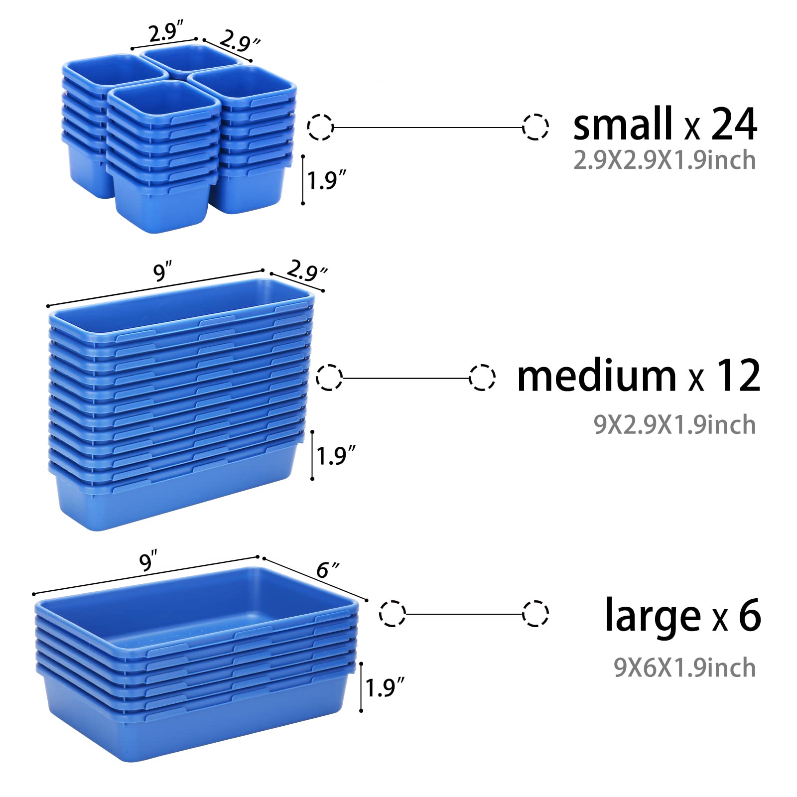 42 Pack Tool Box Organizer Tool Tray Dividers (42 Count)