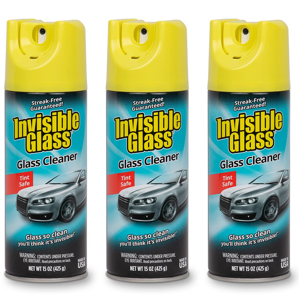 91163 3PK Premium Aerosol Glass Cleaner Spray for Car Windshields and Windows (45 Ounce) - ModHome Supplies
