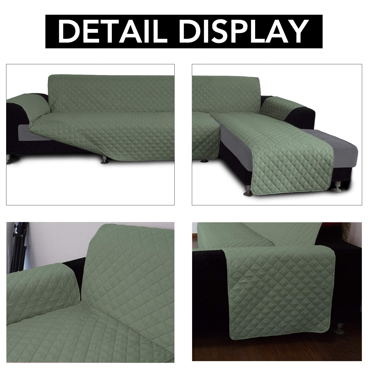 Reversible L Shape Sectional Couch Cover