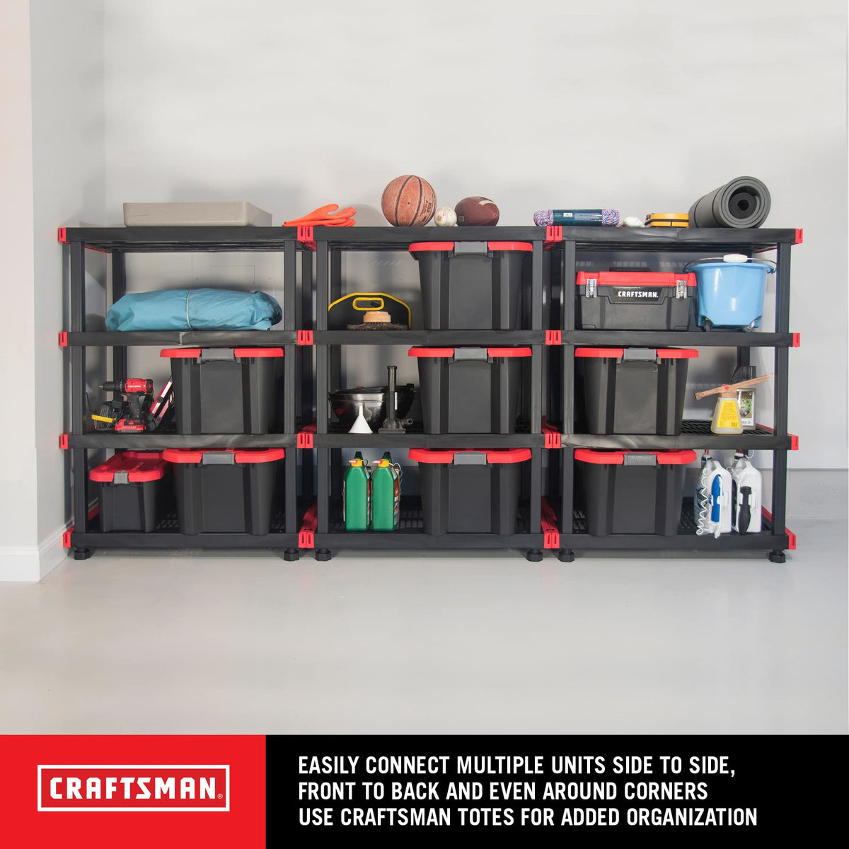 Craftsman 4 Tier Heavy Duty Plastic Storage Shelves