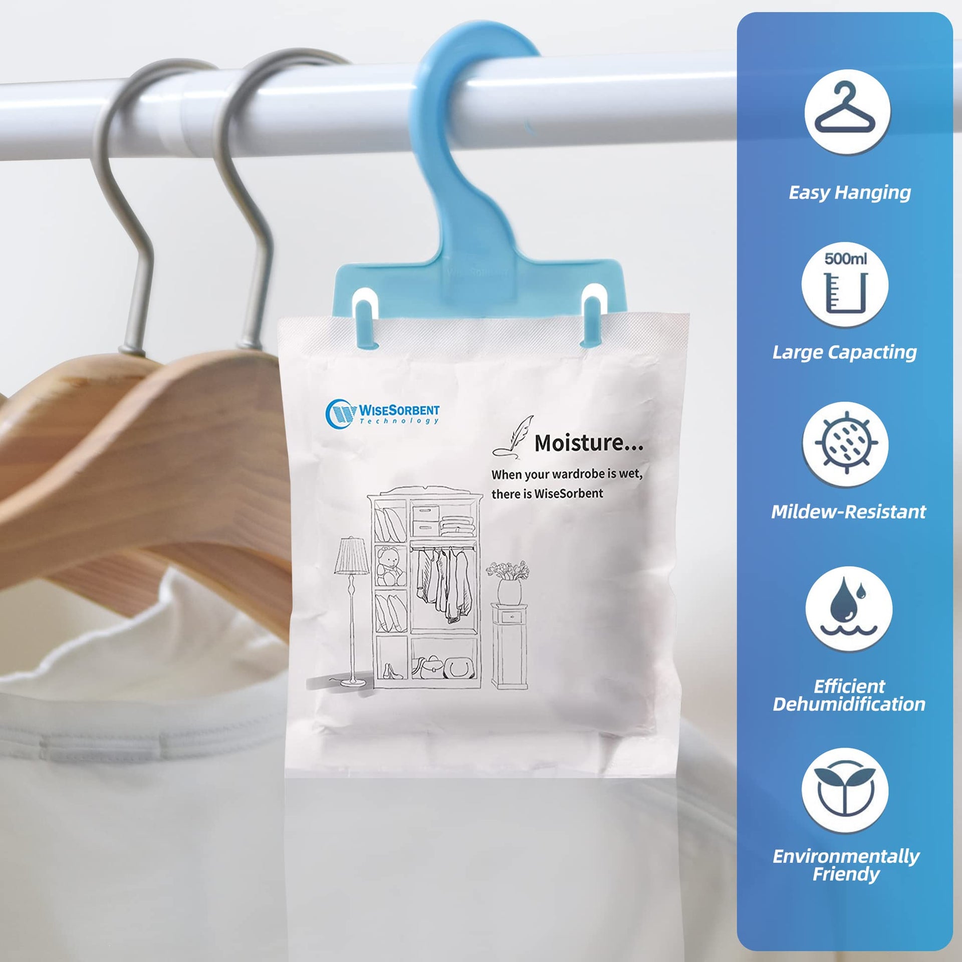 Moisture Absorber Packets with Plastic Case & Hook (4 Count)