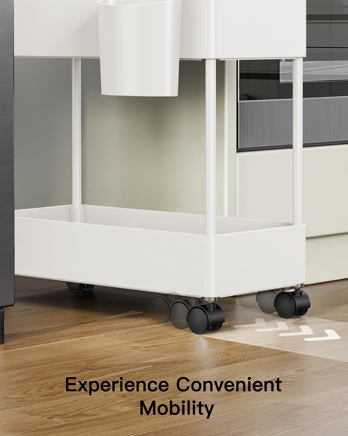 3 Tier Slim Storage Cart with Wheels