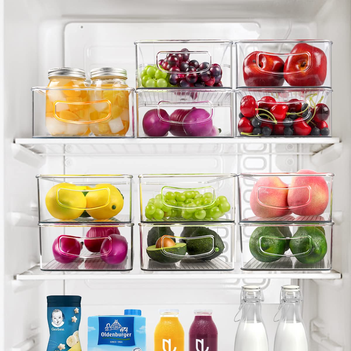Set Of 8 Stackable Pantry Organizer Bins (8 Count)