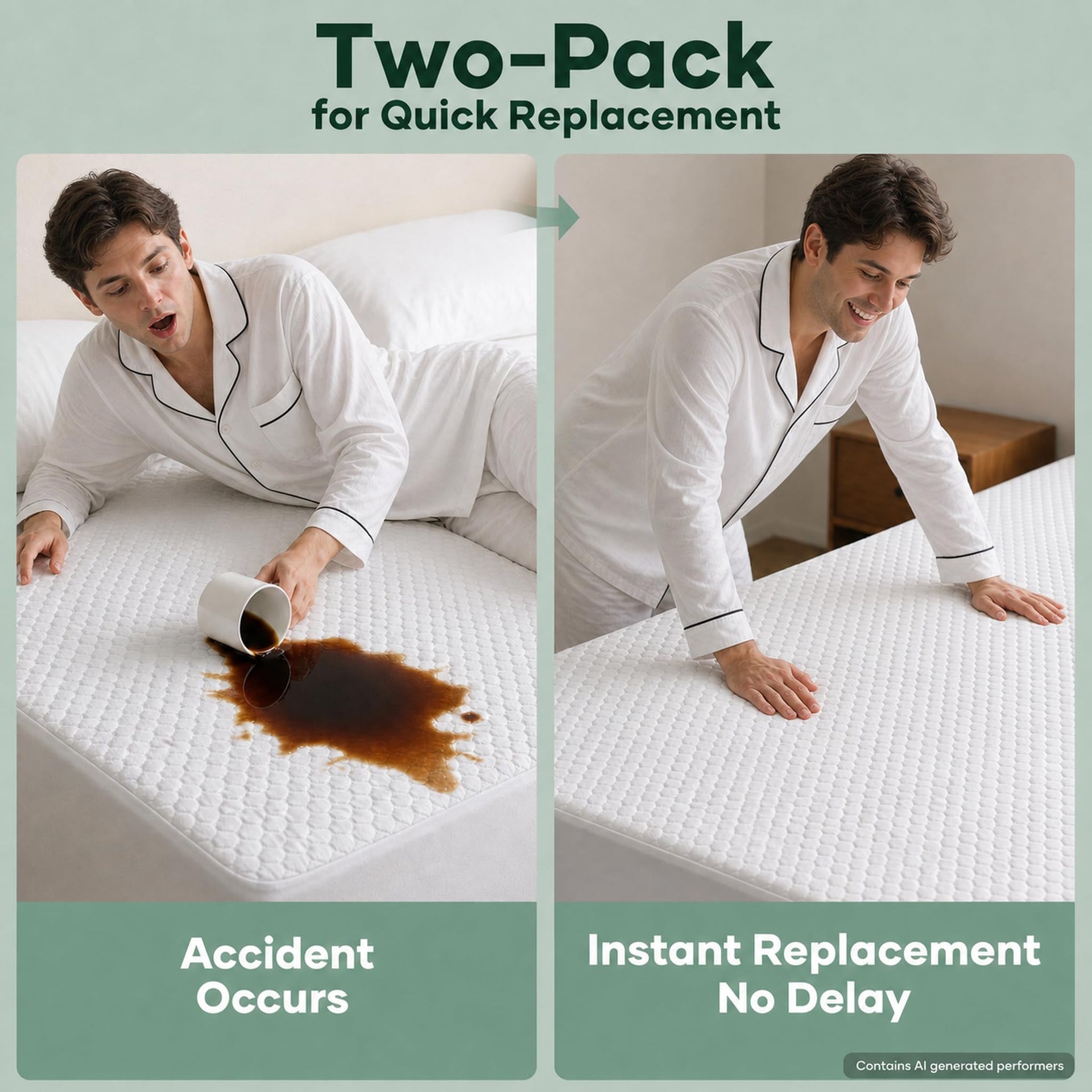 100% Waterproof Mattress Protector (2 Count)