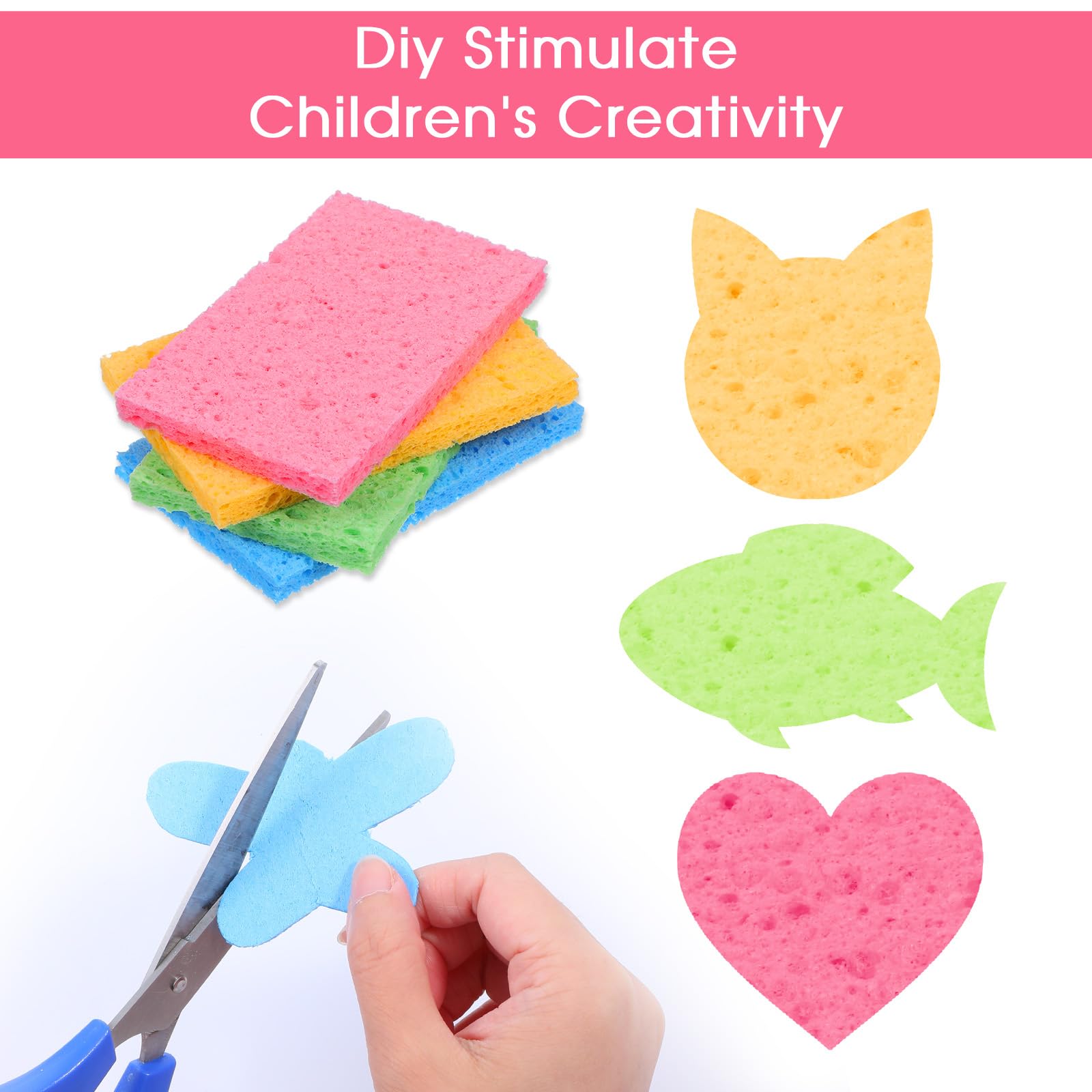 100pcs Kitchen Sponges Bulk Natural Sponges for Dishes Reusable Dish Sponge Scrub Compressed Wood Pulp Sponge Non (140 Count)