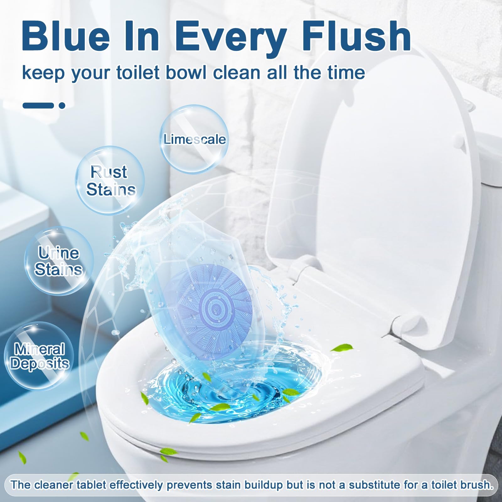 Toilet Bowl Cleaner Tablets 60 Pack Blue Drops Tank Cleaner Septic (60 Count)